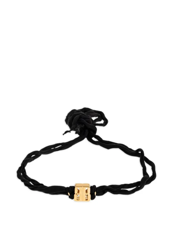 Balenciaga Nano Ribbon BB Chocker in Black/ Shiny Gold