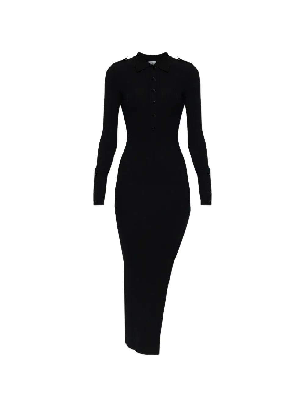 Courrèges ribbed-knit button-up dress - Nero