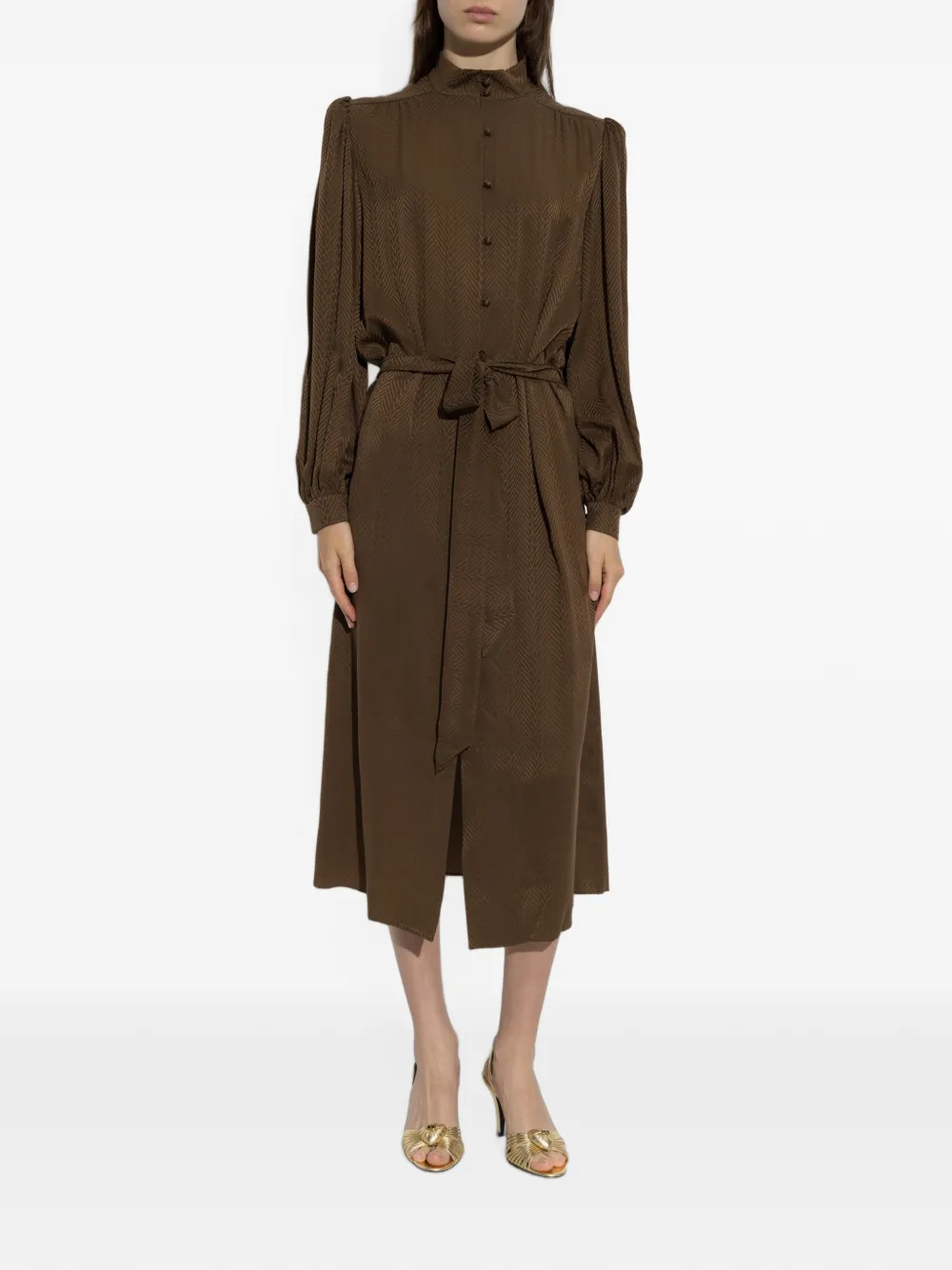Valentino Garavani Jurk met ceintuur Bruin