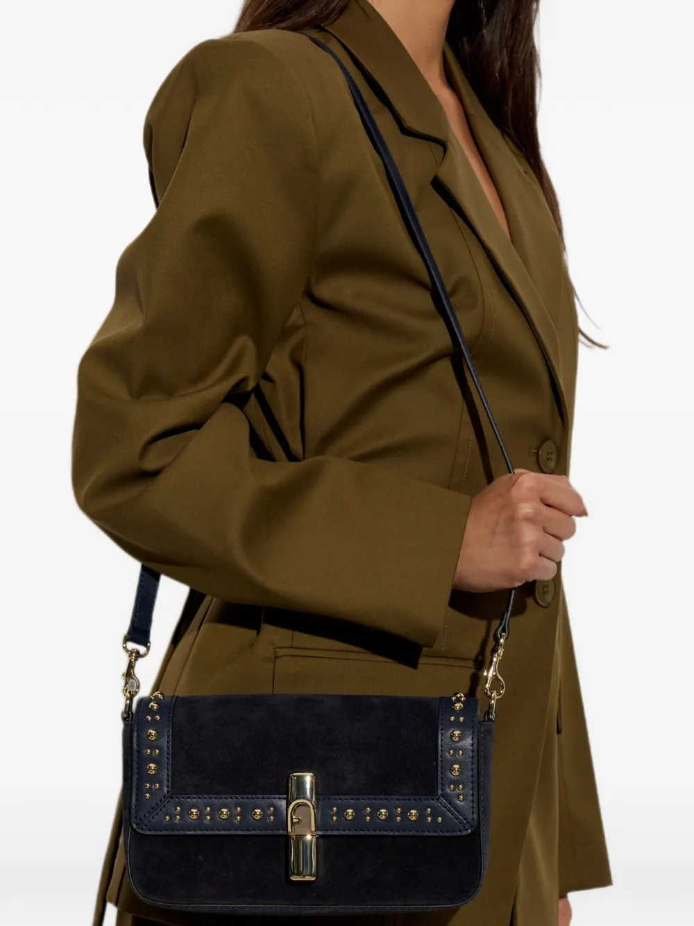 Furla Iride schoudertas met studs Blauw