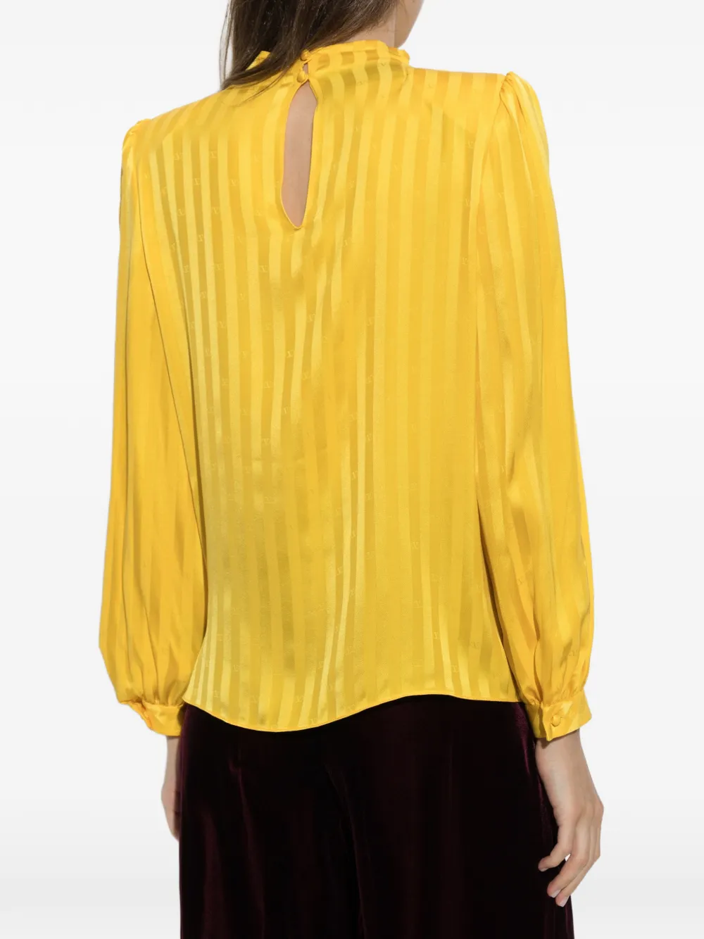 Valentino Garavani VLogo gestreepte top met jacquard Geel