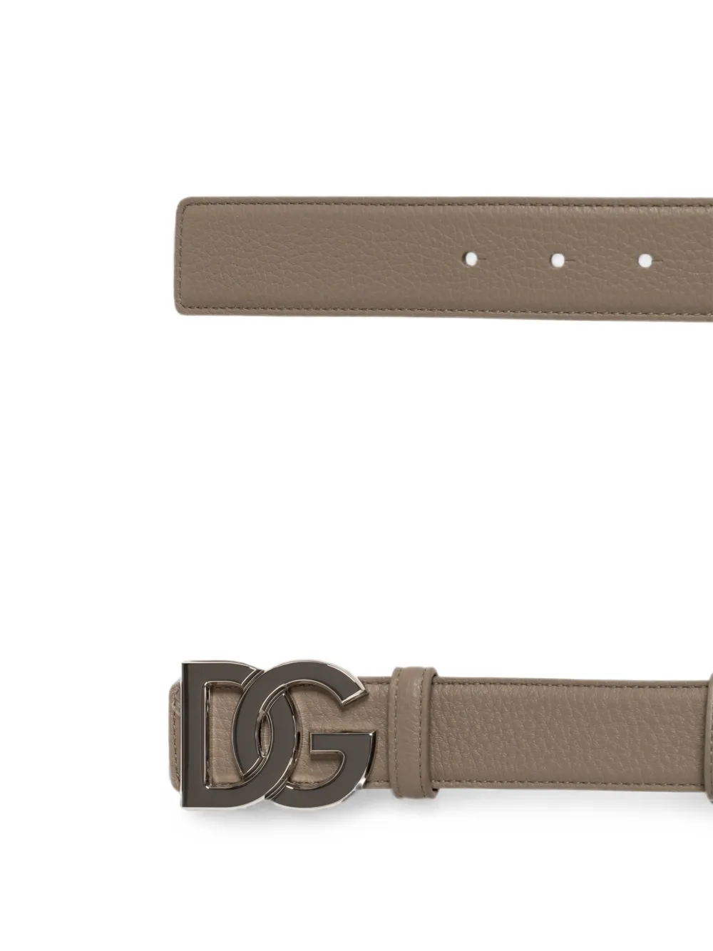 Dolce & Gabbana Leren riem met DG-logo Beige