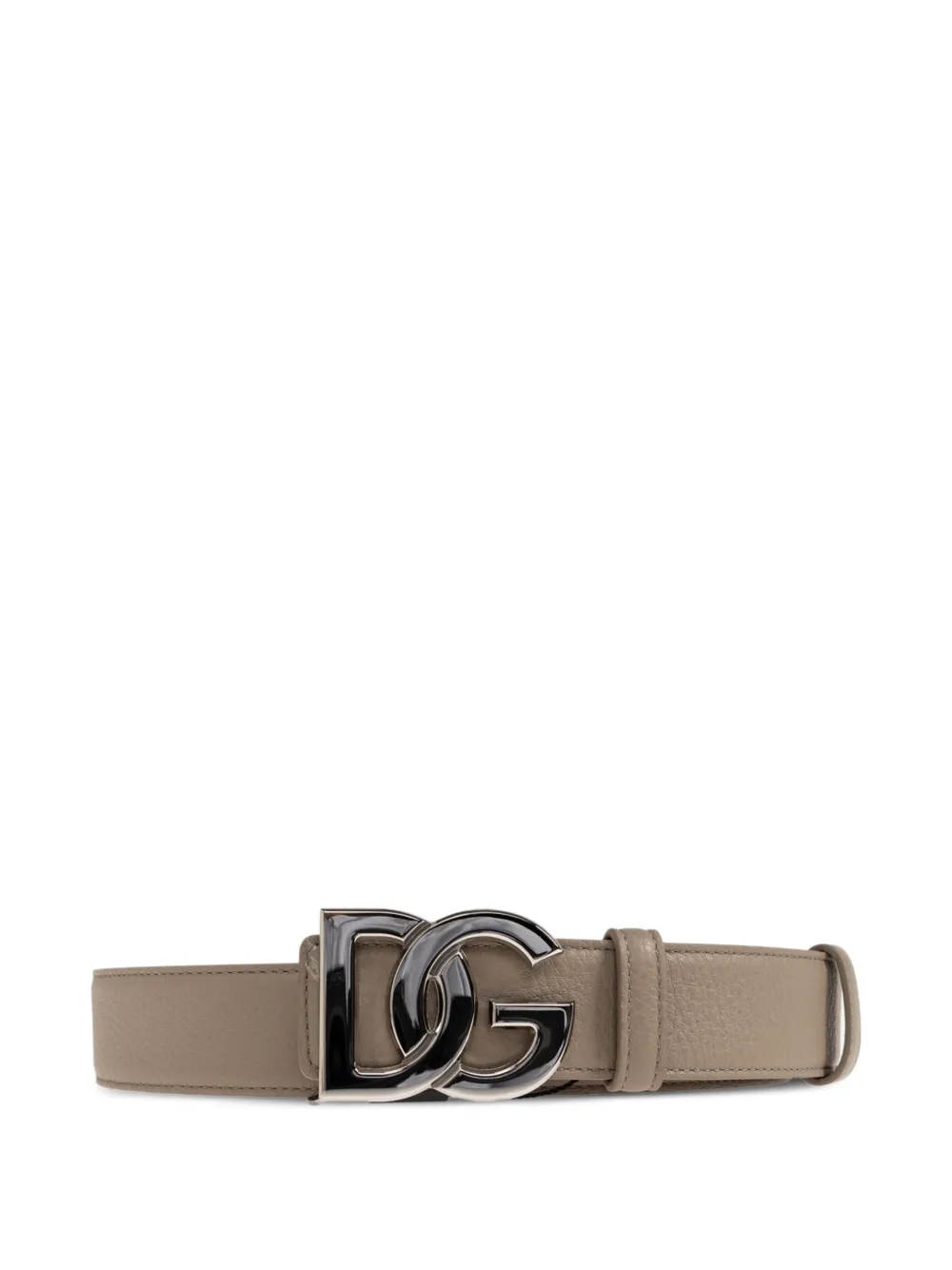 Dolce & Gabbana Cintura in pelle con logo DG - Toni neutri