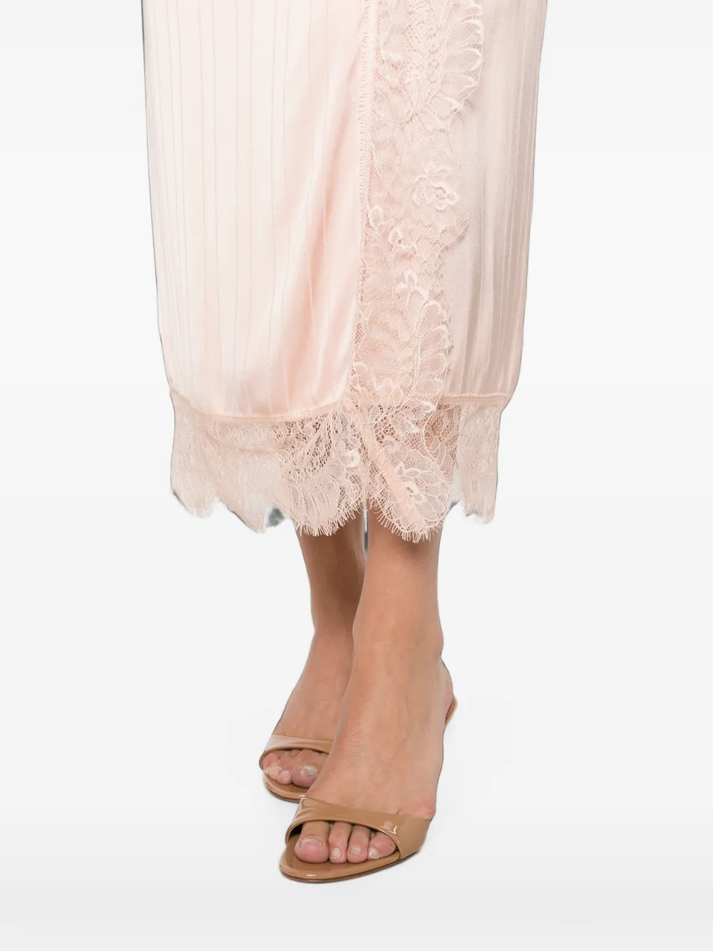 TWINSET Plooirok met kanten afwerking Roze