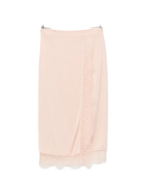TWINSET lace-trim pleated maxi skirt