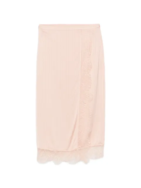 TWINSET lace-trim pleated maxi skirt