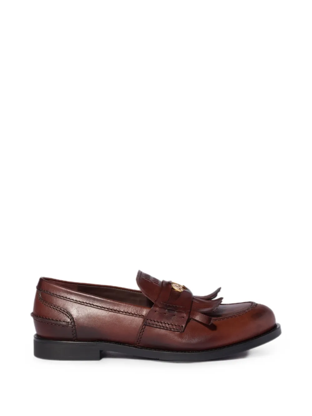 Miu Miu leather loafers - Braun
