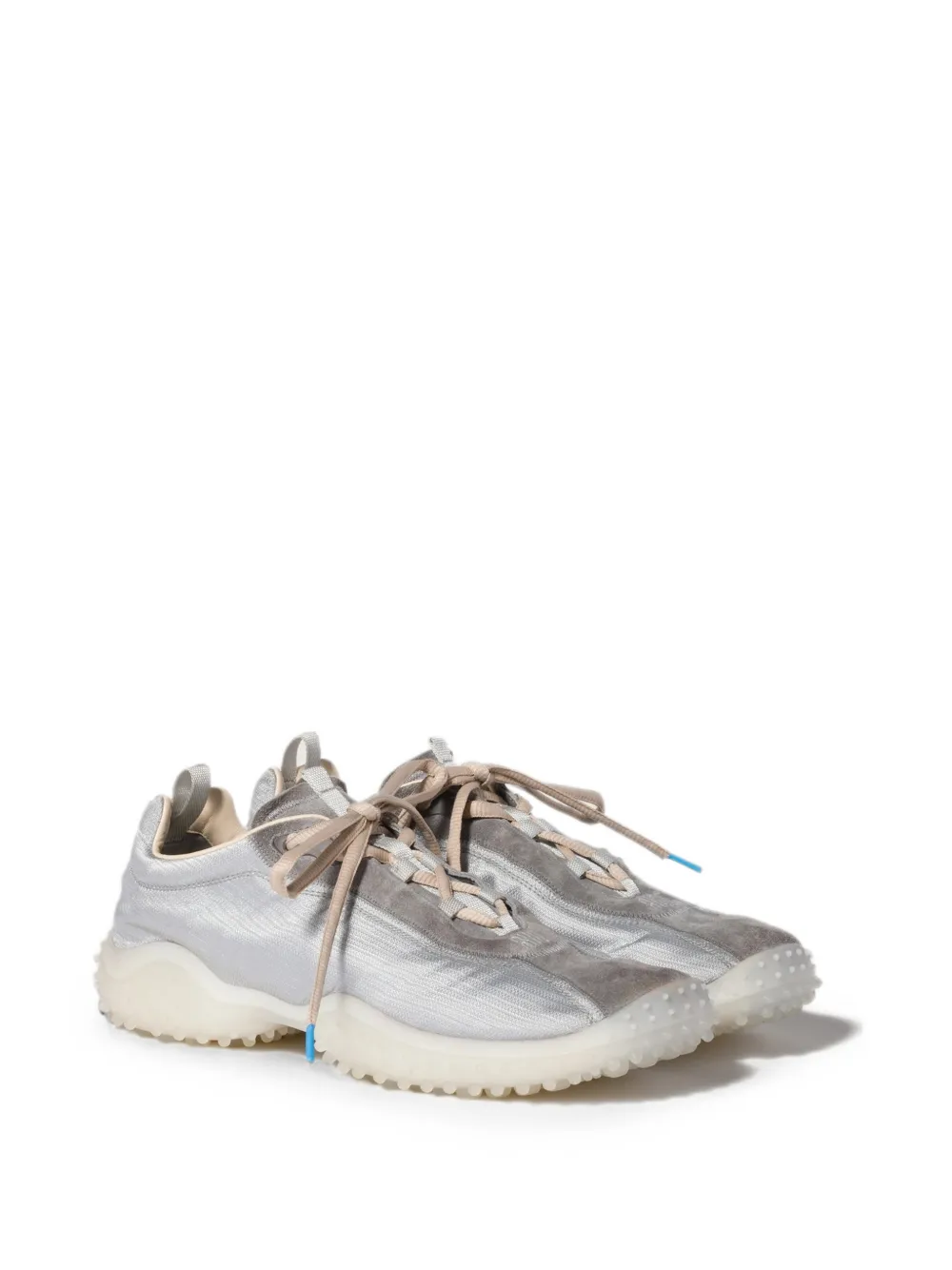 Miu Bubble technische stof en suède sneakers Zilver