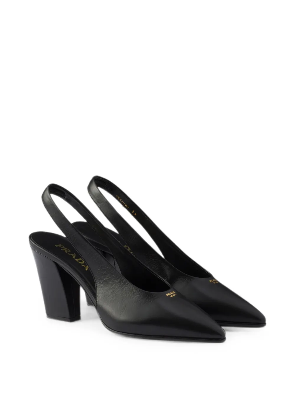 Prada leather slingback pumps Zwart