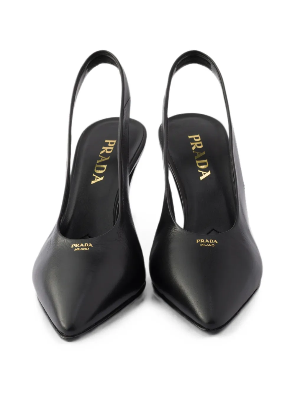 Prada leather slingback pumps Zwart