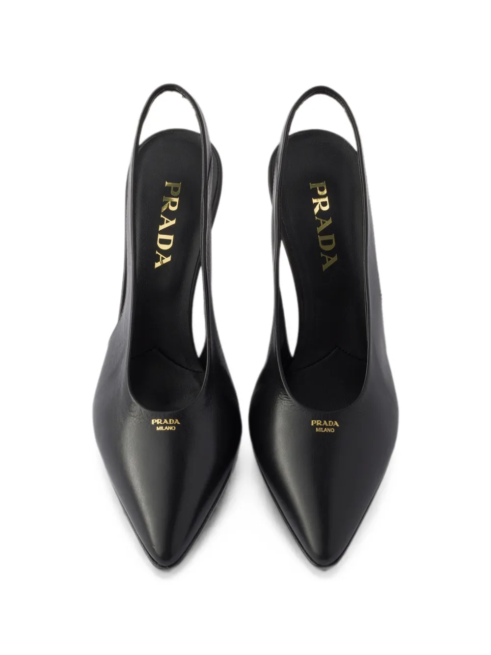 Prada leather slingback pumps Zwart