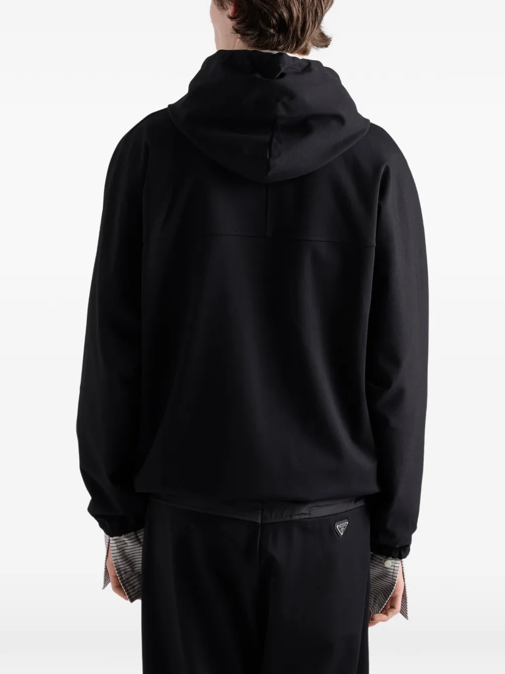 Prada Fleece jack met capuchon Zwart