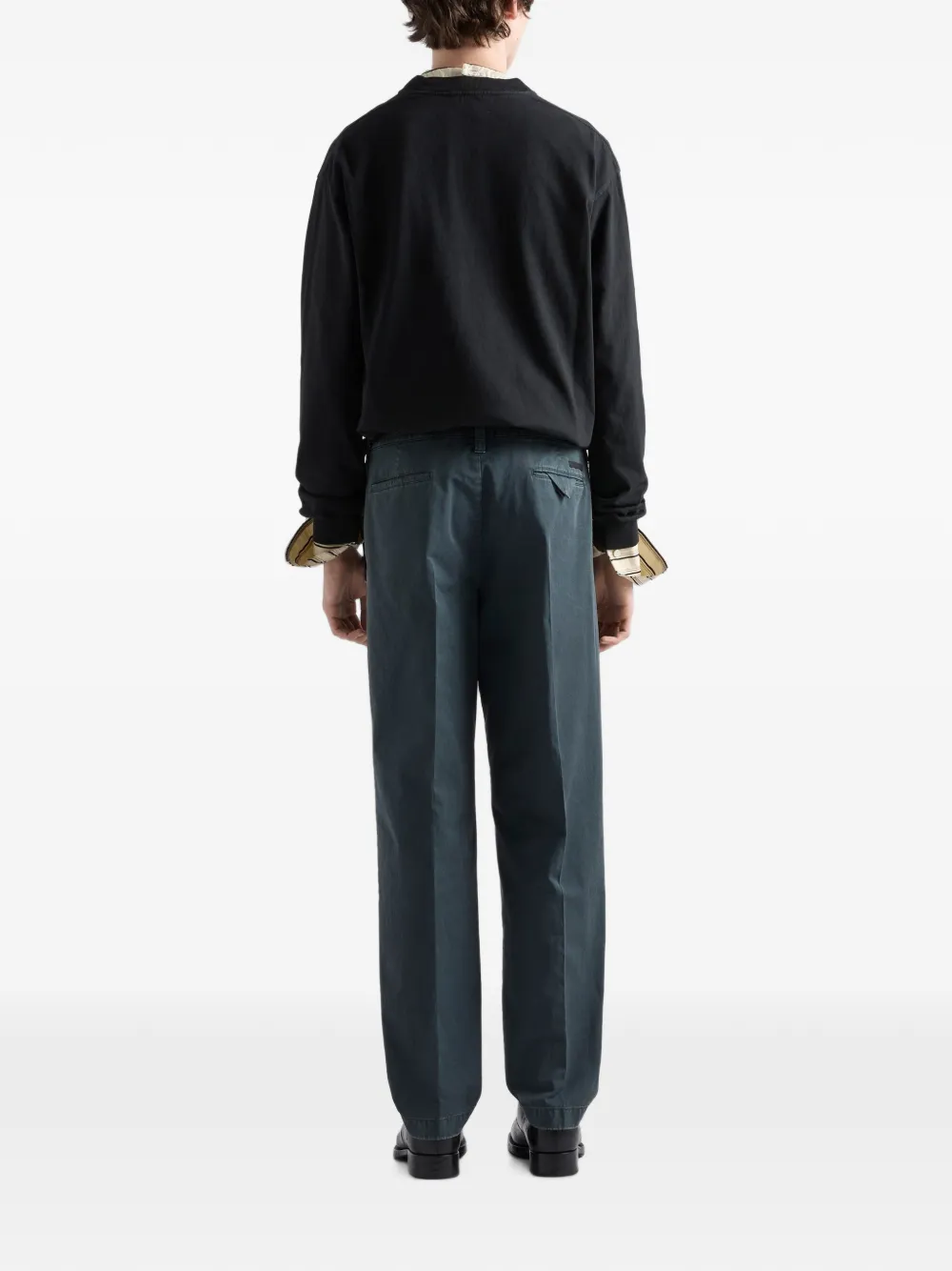Prada Katoenen T-shirt met lange mouwen Zwart