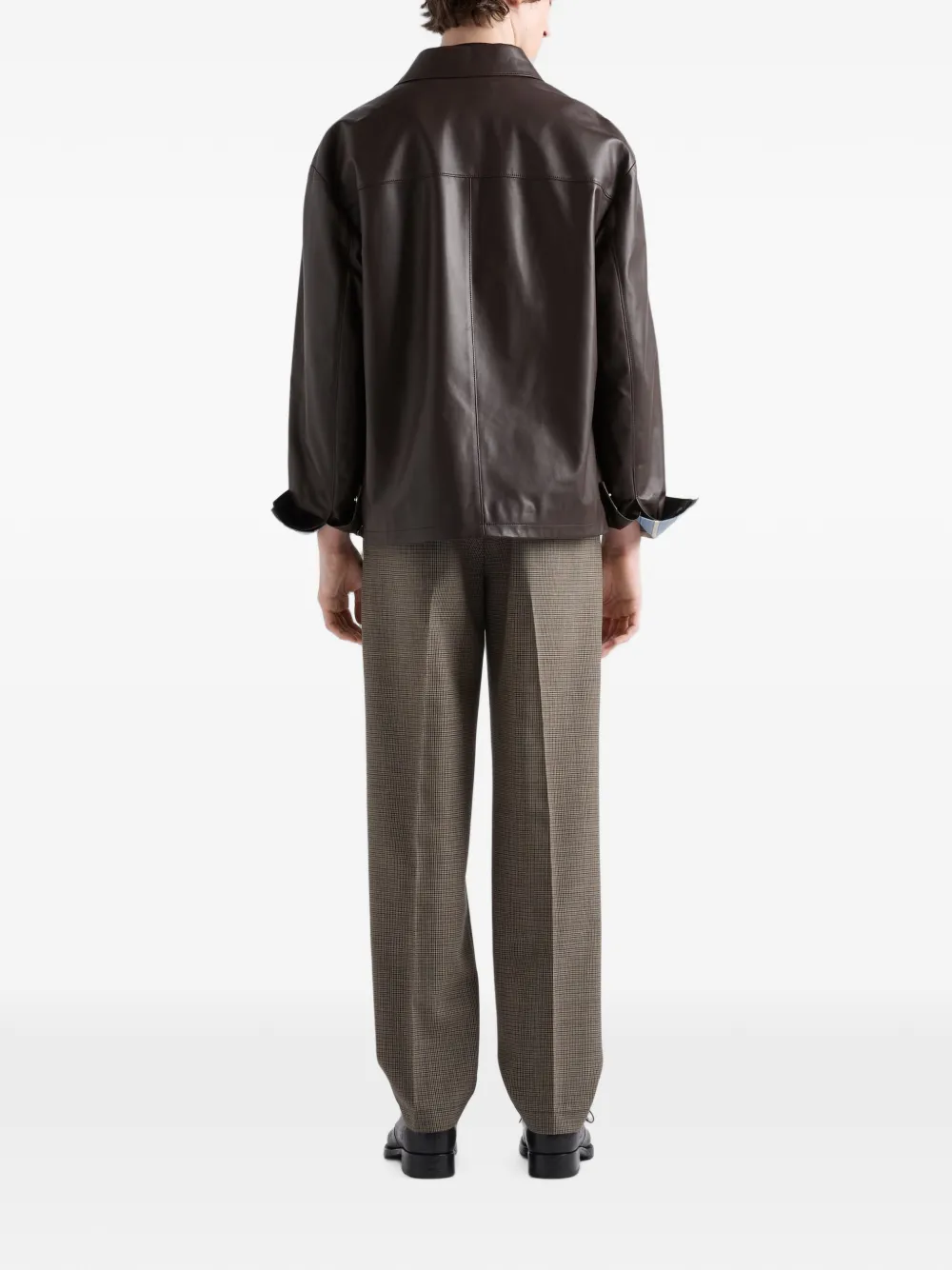 Prada Overhemd van nappaleer Bruin