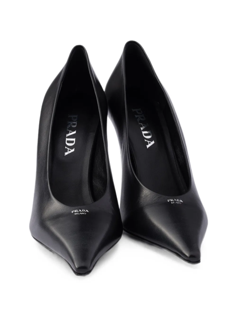 Prada leather pumps Zwart