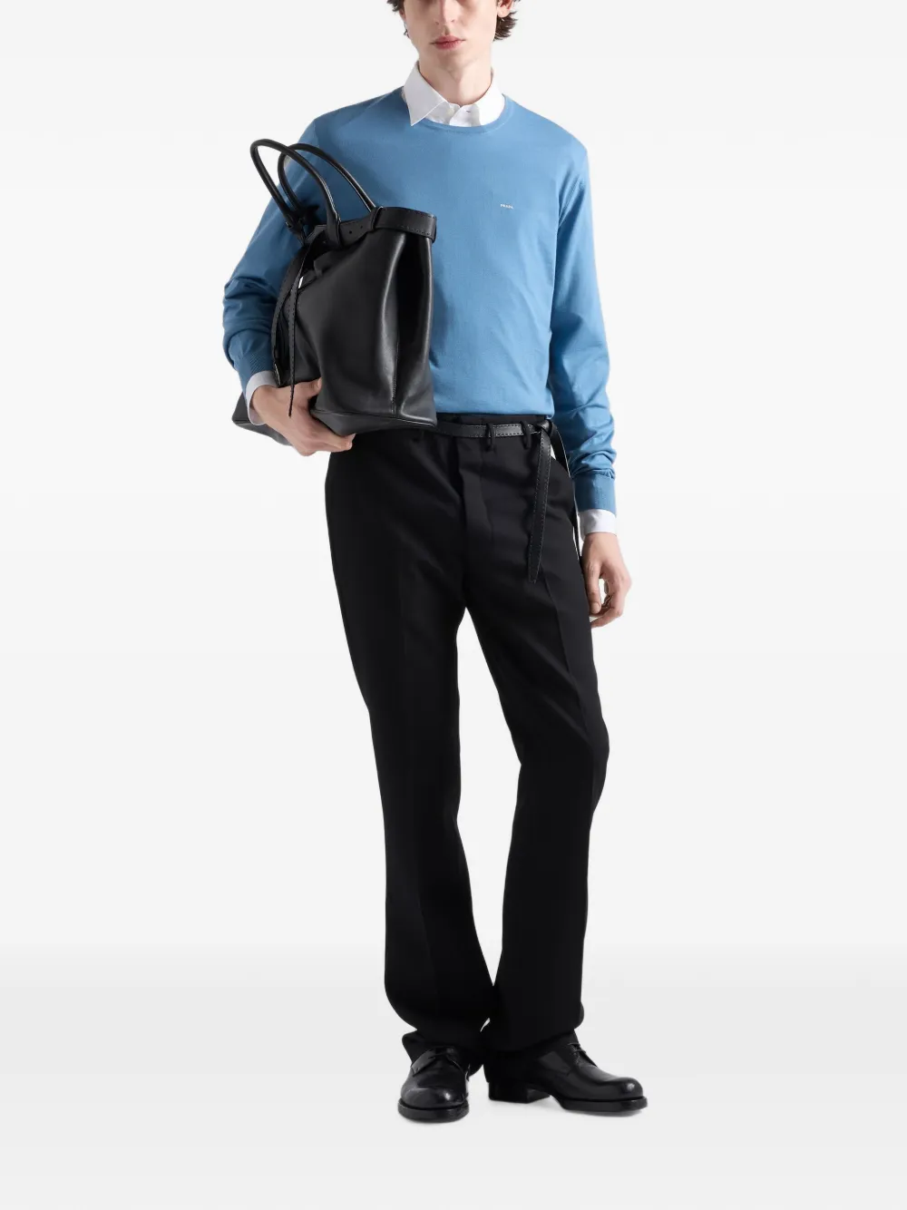 Prada Popeline overhemd met logopatch Wit