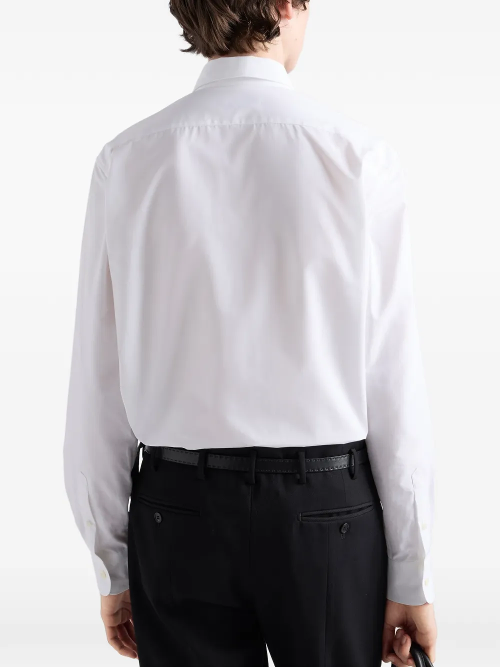 Prada Popeline overhemd met logopatch Wit