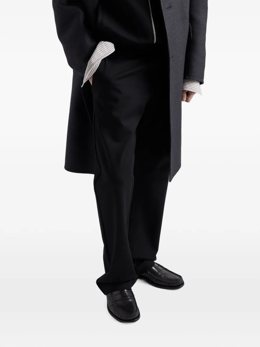 Prada Fleece broek met Re-Nylon details Zwart