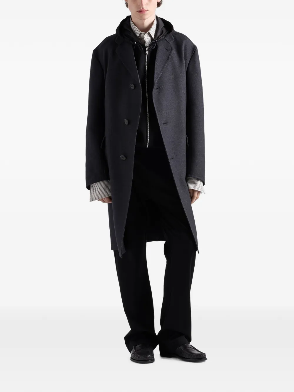 Prada Fleece broek met Re-Nylon details Zwart