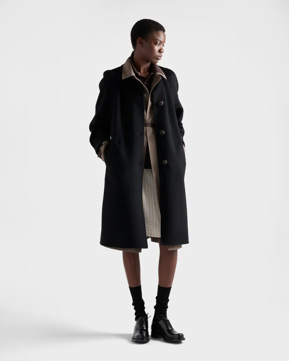 Prada Gestreepte rok met applicatie Wit