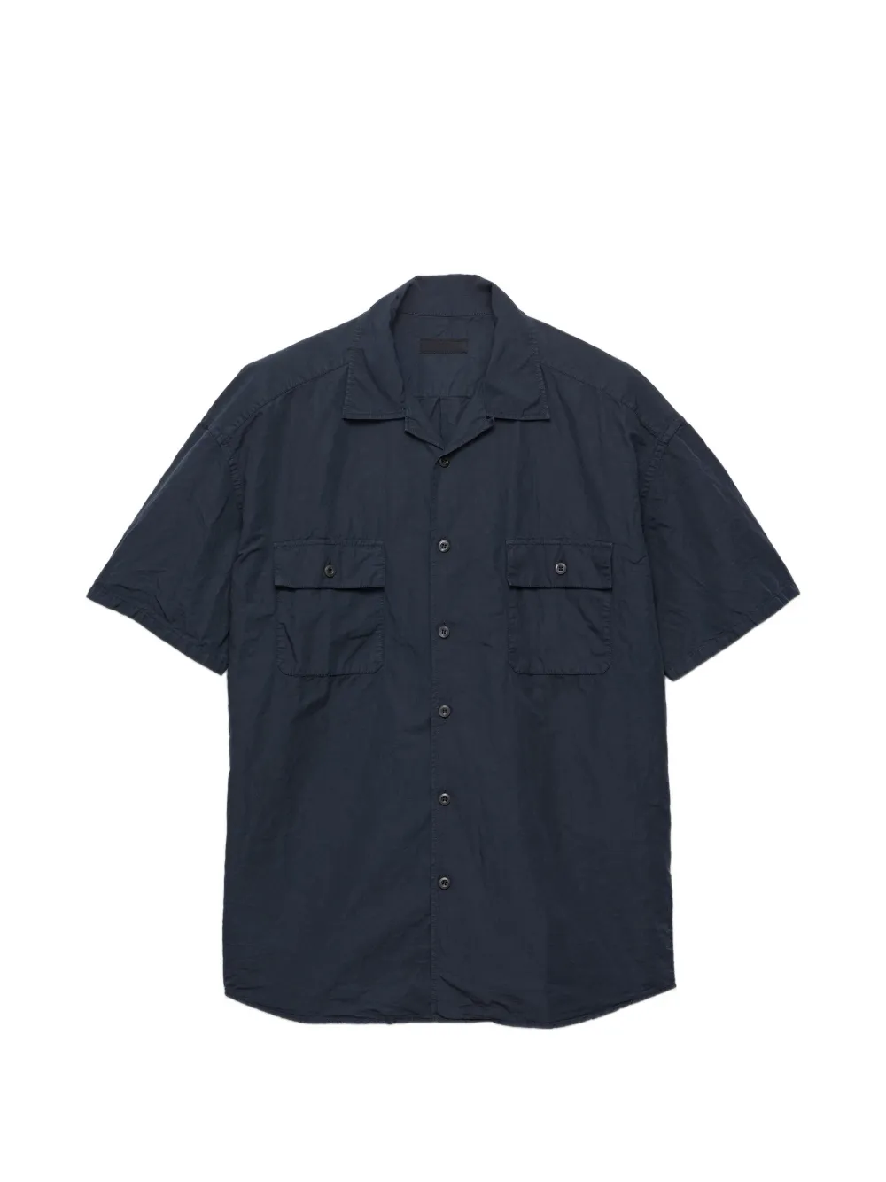Prada Camicia in misto cotone con colletto alla francese - Blu
