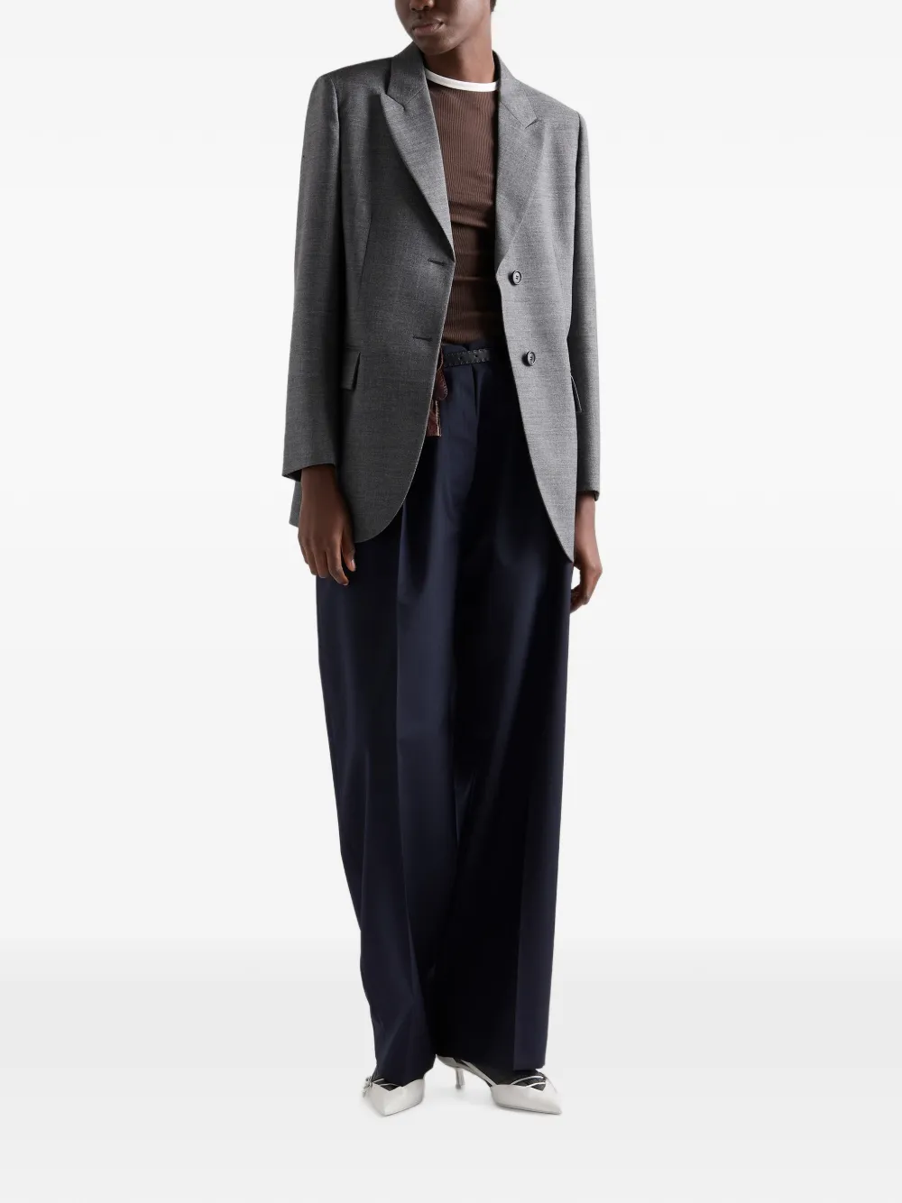 Prada Ribgebreide top Bruin