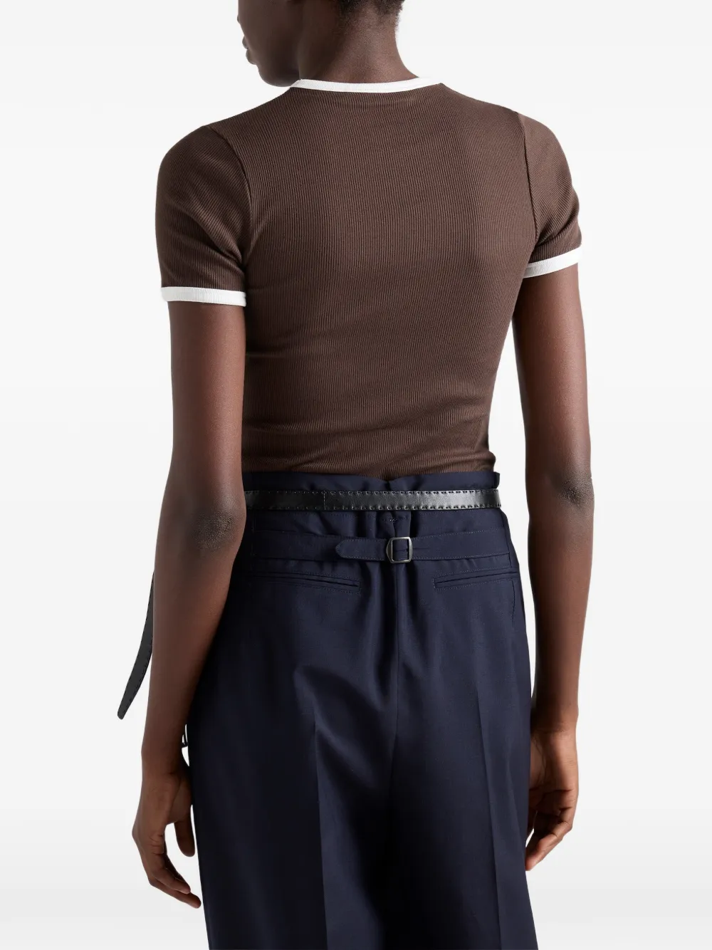 Prada Ribgebreide top Bruin