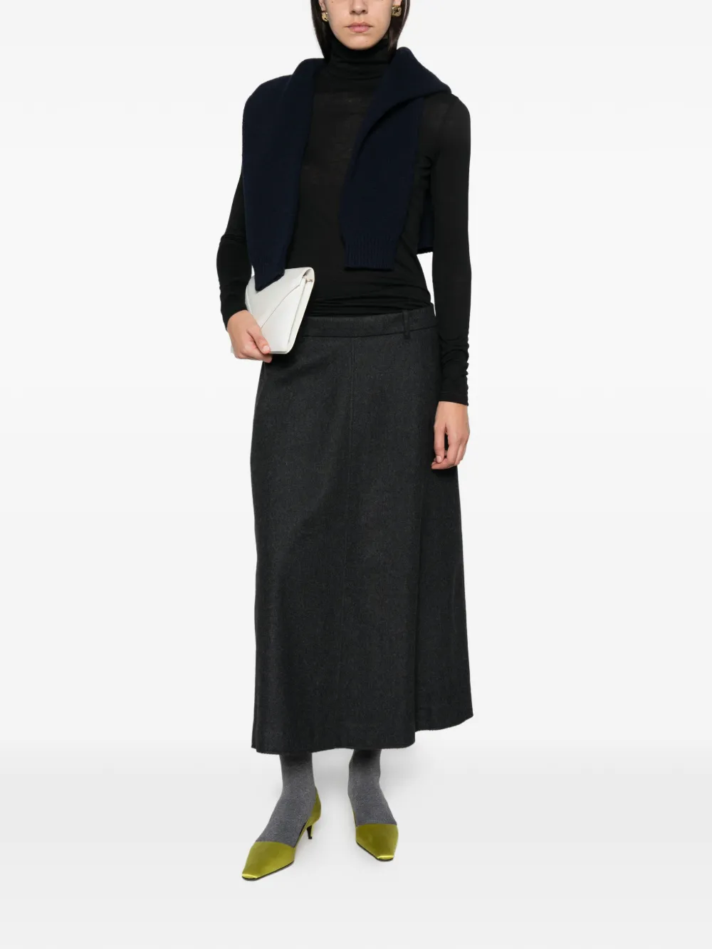 Jil Sander logo-print roll-neck T-shirt Zwart