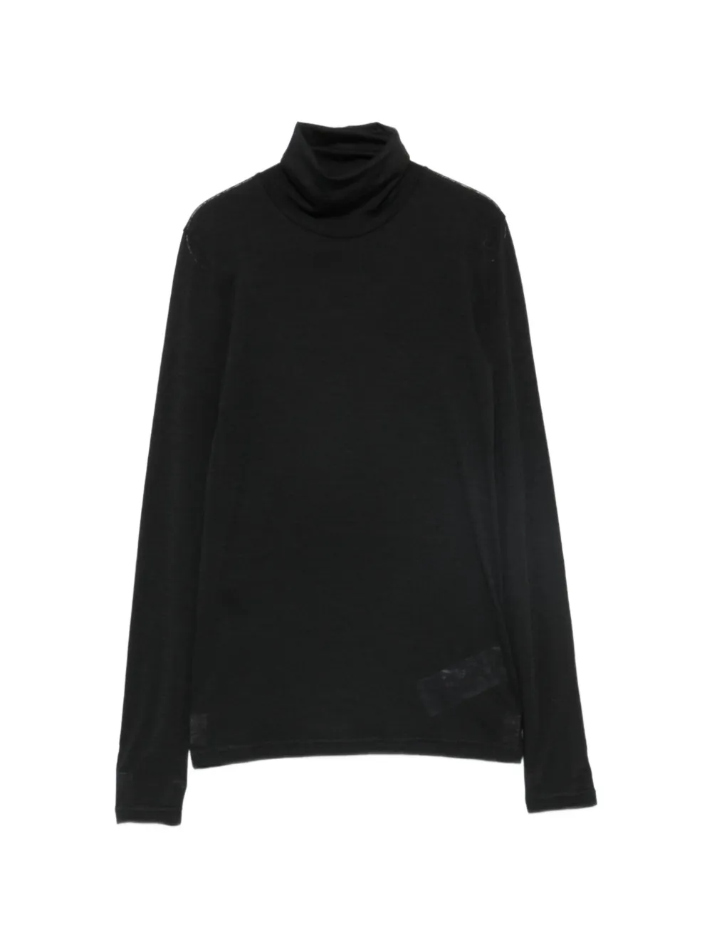 Jil Sander logo-print roll-neck T-shirt Zwart