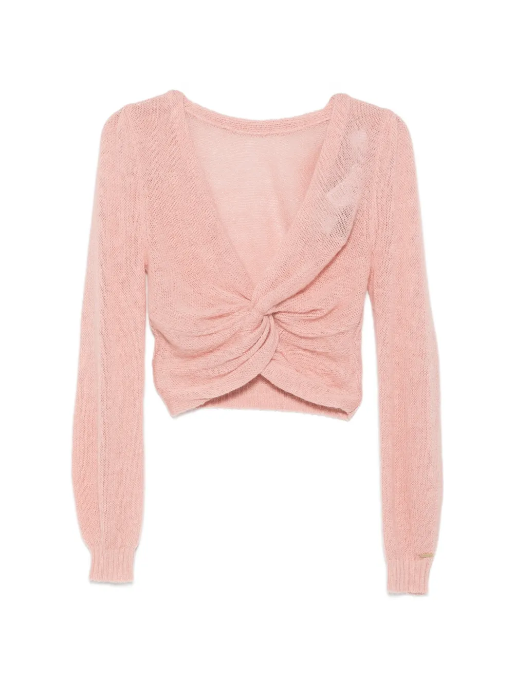 TWINSET twist-detail cropped jumper - Rosa