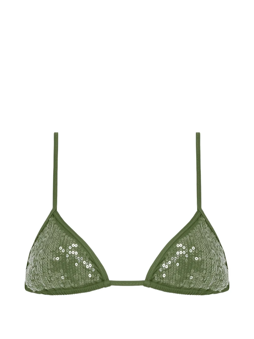TROPIC OF C Equator sequin-embellished bikini top - Verde