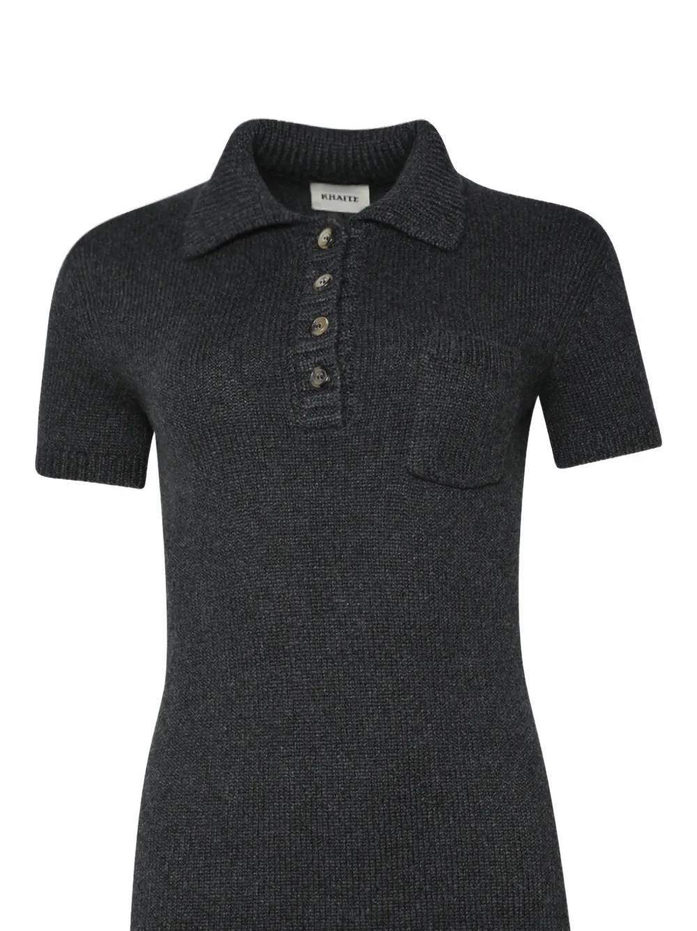 KHAITE Nehra ribgebreide mini-jurk Grijs