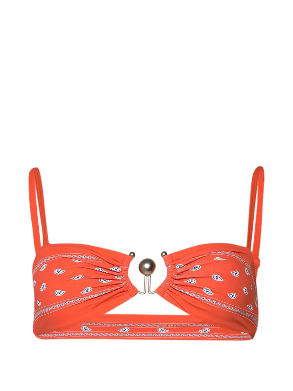 Christopher Esber Ruched Orbit Bandeau bikini top Oranje