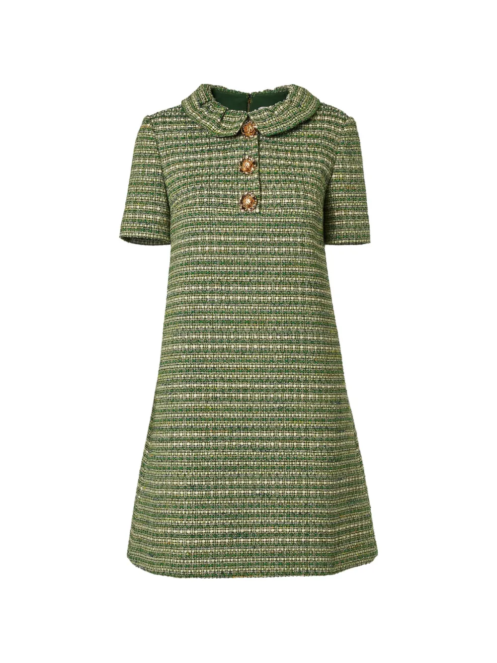Carolina Herrera button-up tweed shift mini dress - Grün