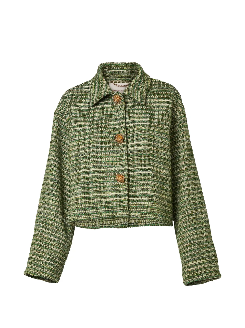 Carolina Herrera cropped tweed jacket - Grün