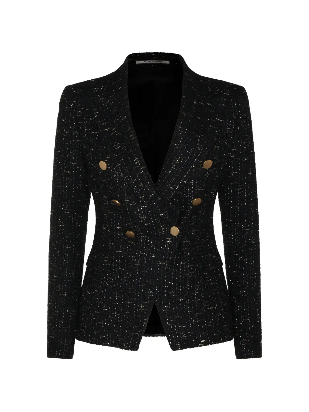Tagliatore double-breasted tweed blazer - Schwarz