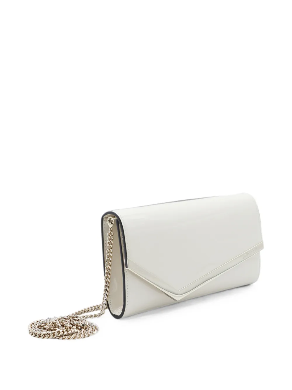 Jimmy Choo Emmie lakleren clutch Wit