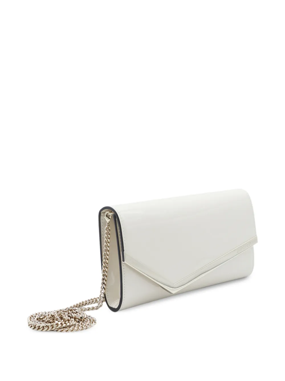 Jimmy Choo Emmie lakleren clutch Wit