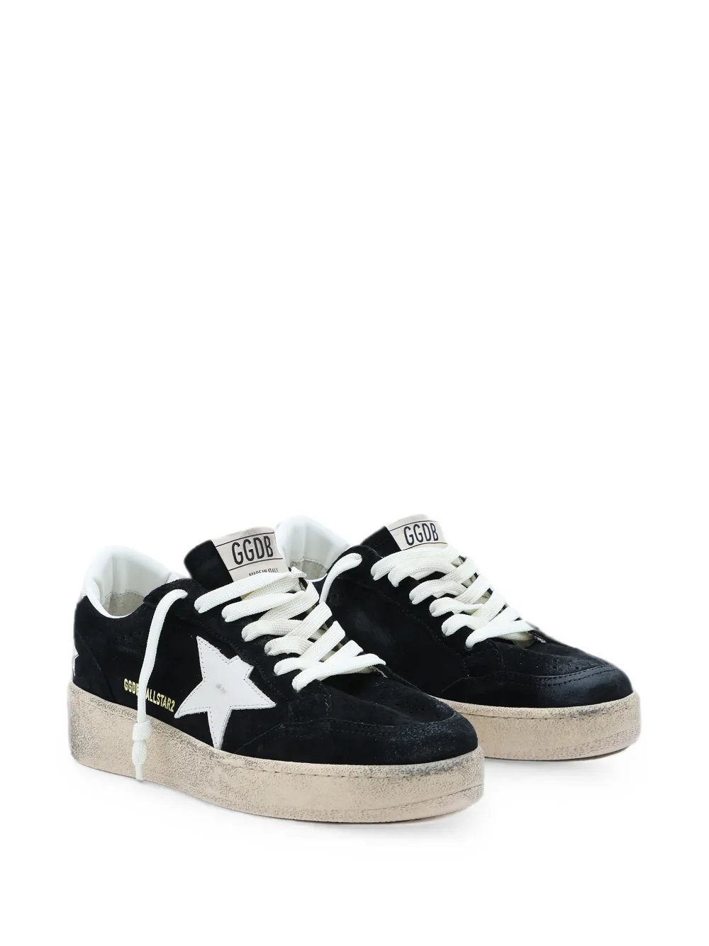 Golden Goose star-patch distressed-effect sneakers Zwart