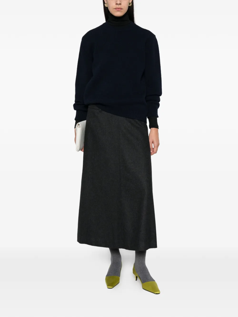 Jil Sander ribbed-trim sweater Blauw