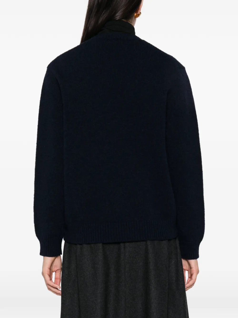 Jil Sander ribbed-trim sweater Blauw