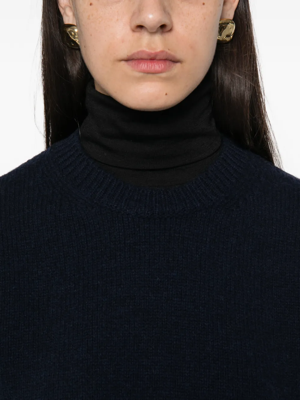 Jil Sander ribbed-trim sweater Blauw