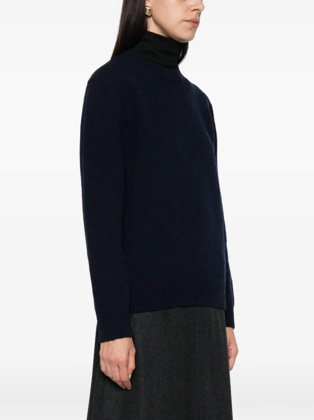Jil Sander ribbed-trim sweater Blauw