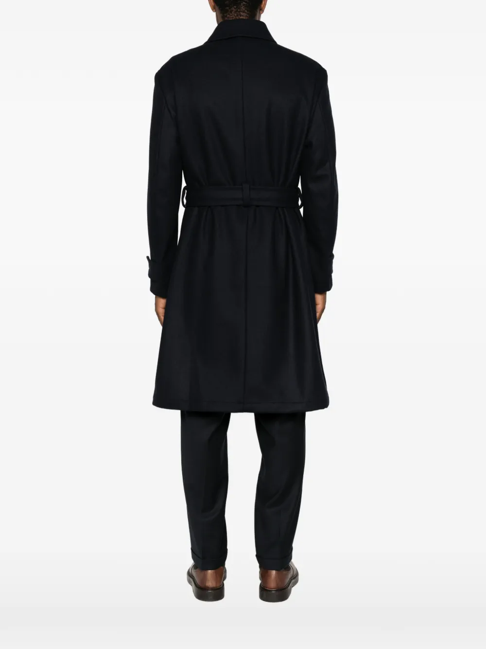Barena Button-down jas met ceintuur Blauw