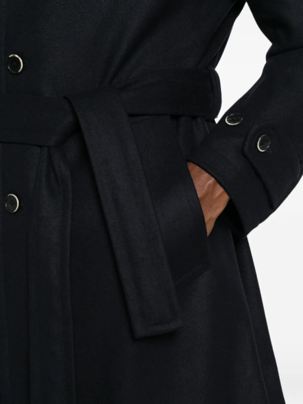Barena Button-down jas met ceintuur Blauw
