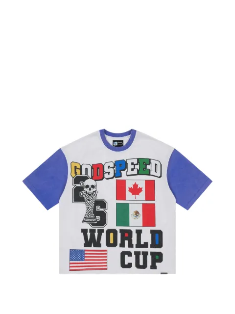 GODSPEED 26 GSWC graphic-print panelled T-shirt