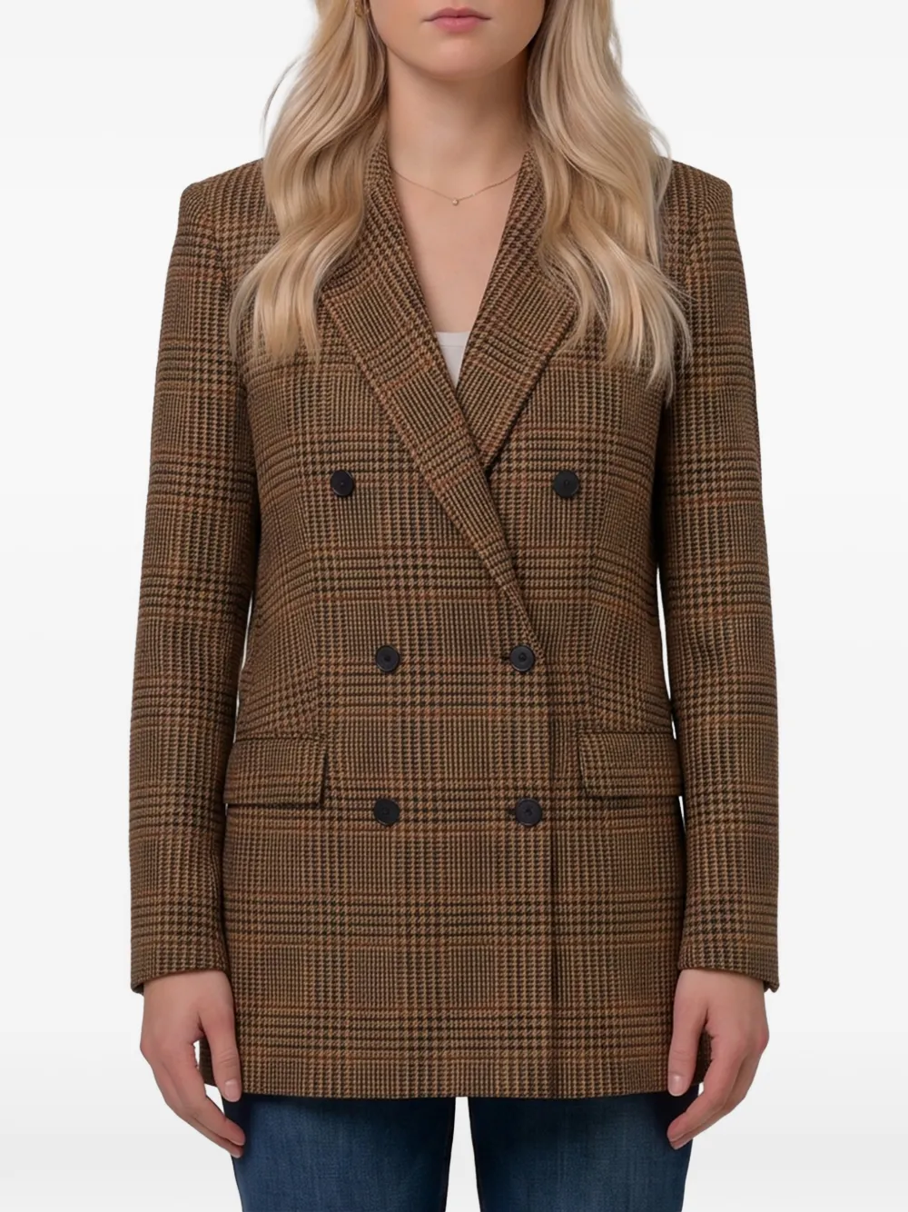 Tagliatore Jasmine Prince of Wales-check blazer - Brown