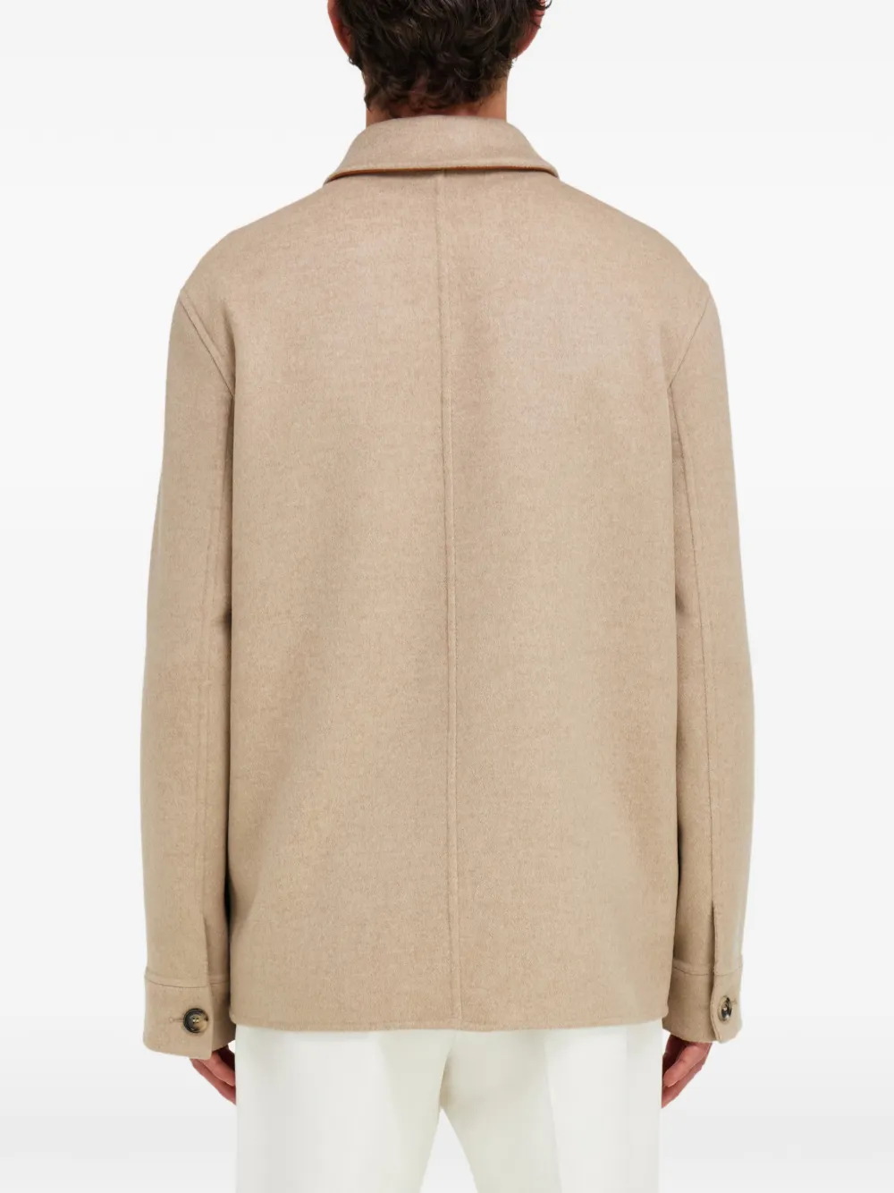 Ferragamo Wollen en kasjmier jack Beige
