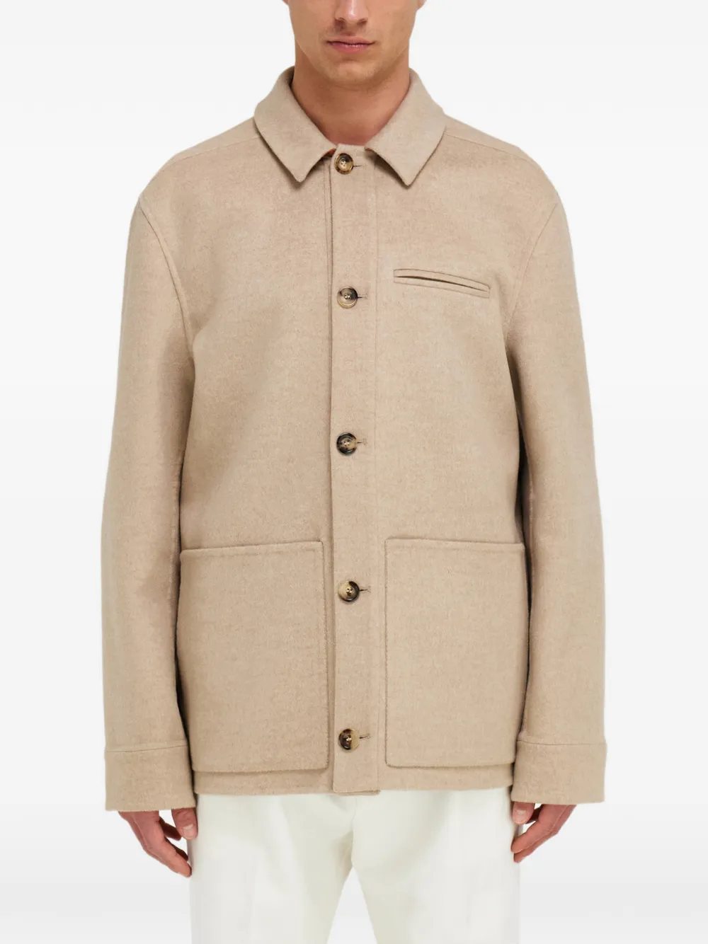 Ferragamo Wollen en kasjmier jack Beige