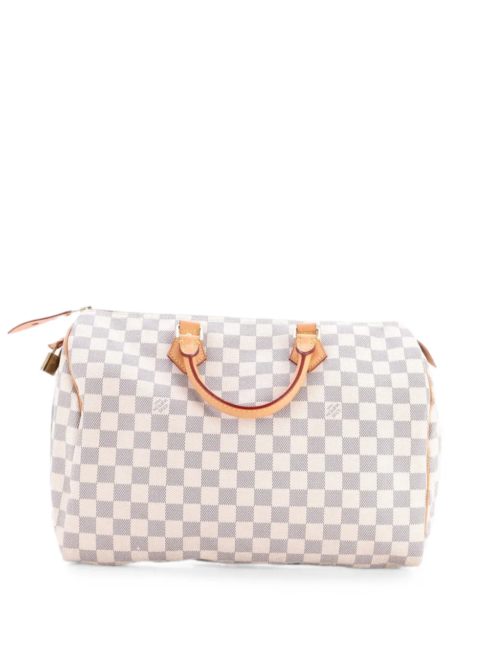 Pre-owned Louis Vuitton Speedy Handbag Damier 35 Satchel In Neutrals